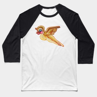 Cute Cartoon Yellow Canary Bird Baseball T-Shirt